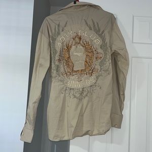 Embroidered Biker Jacket / Button-up (male or female)